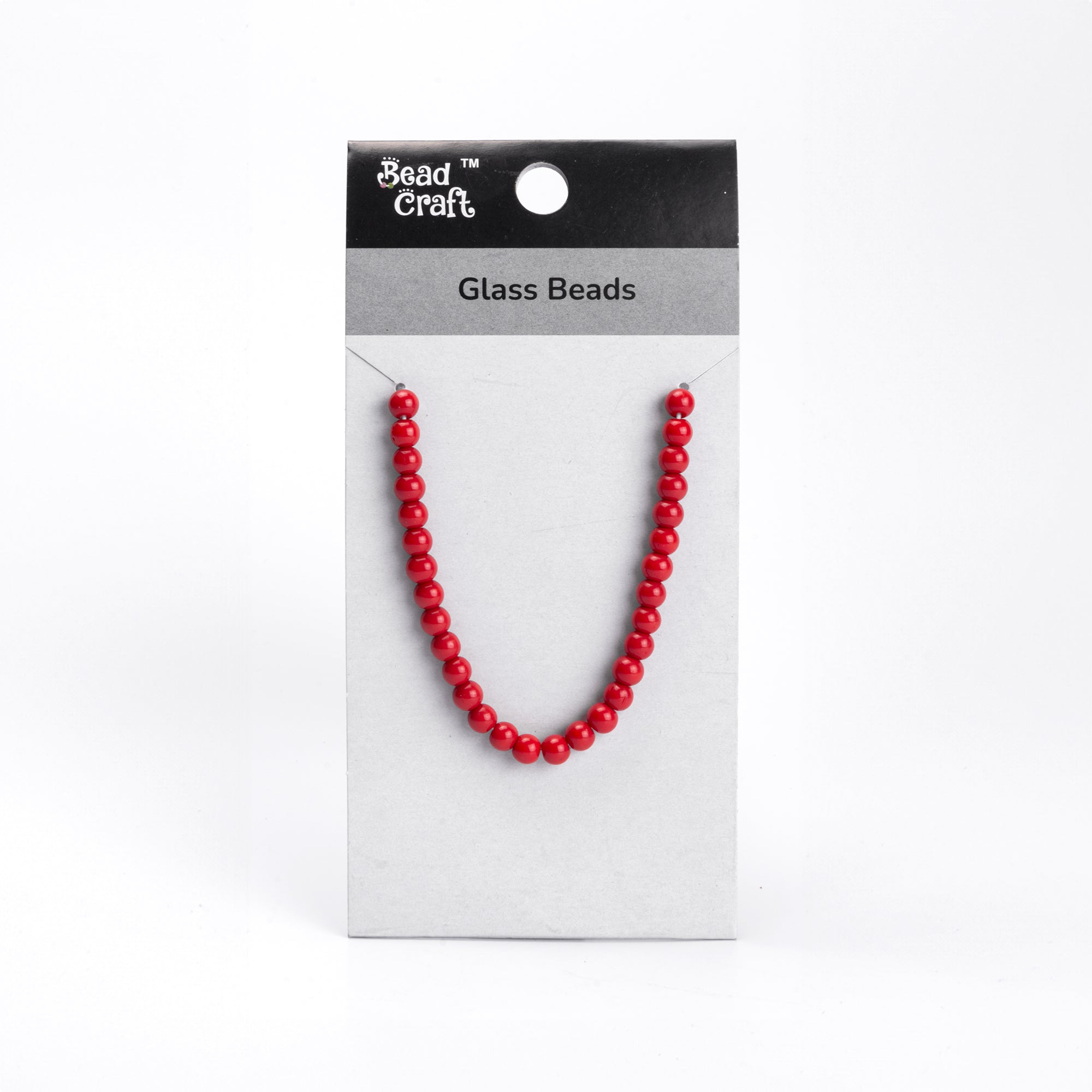 Glass Beads Round Ruby Red Approx 6.3Mm 1 String