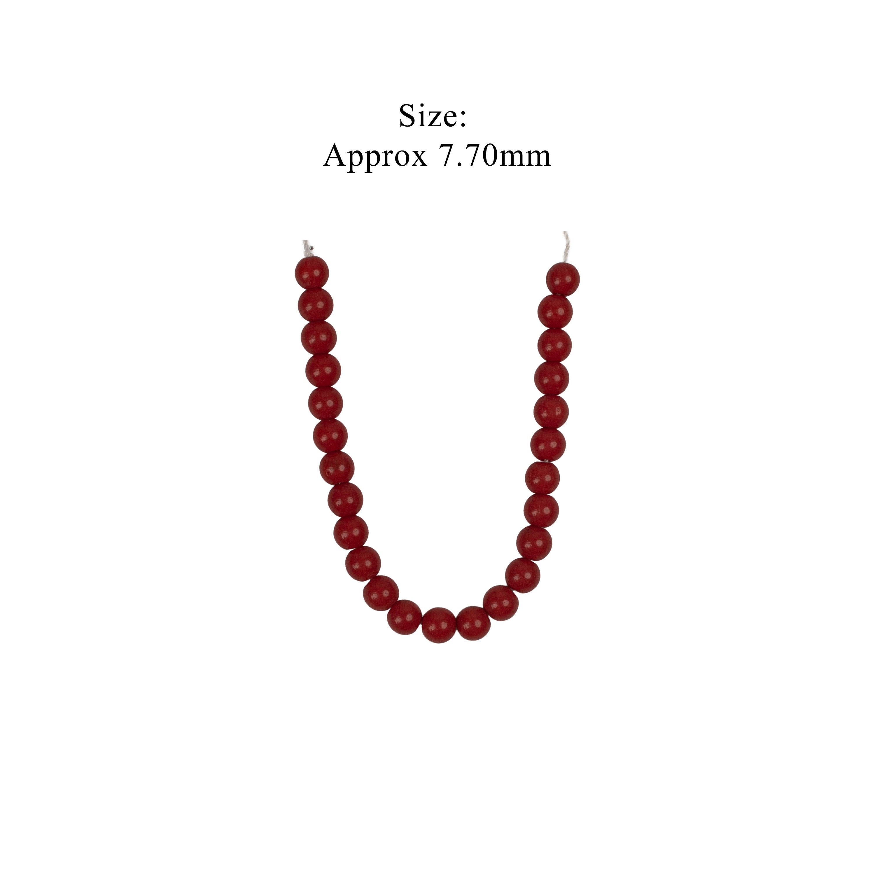 Glass Beads Round Ruby Red Approx 7.70mm 1 String