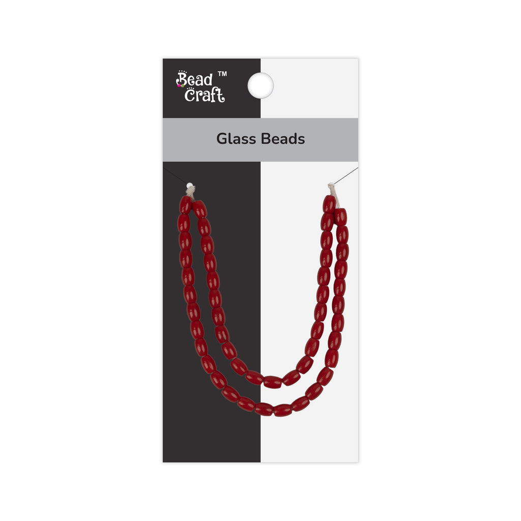 Glass Beads Oval Ruby Red Approx 5.80mm 1 String