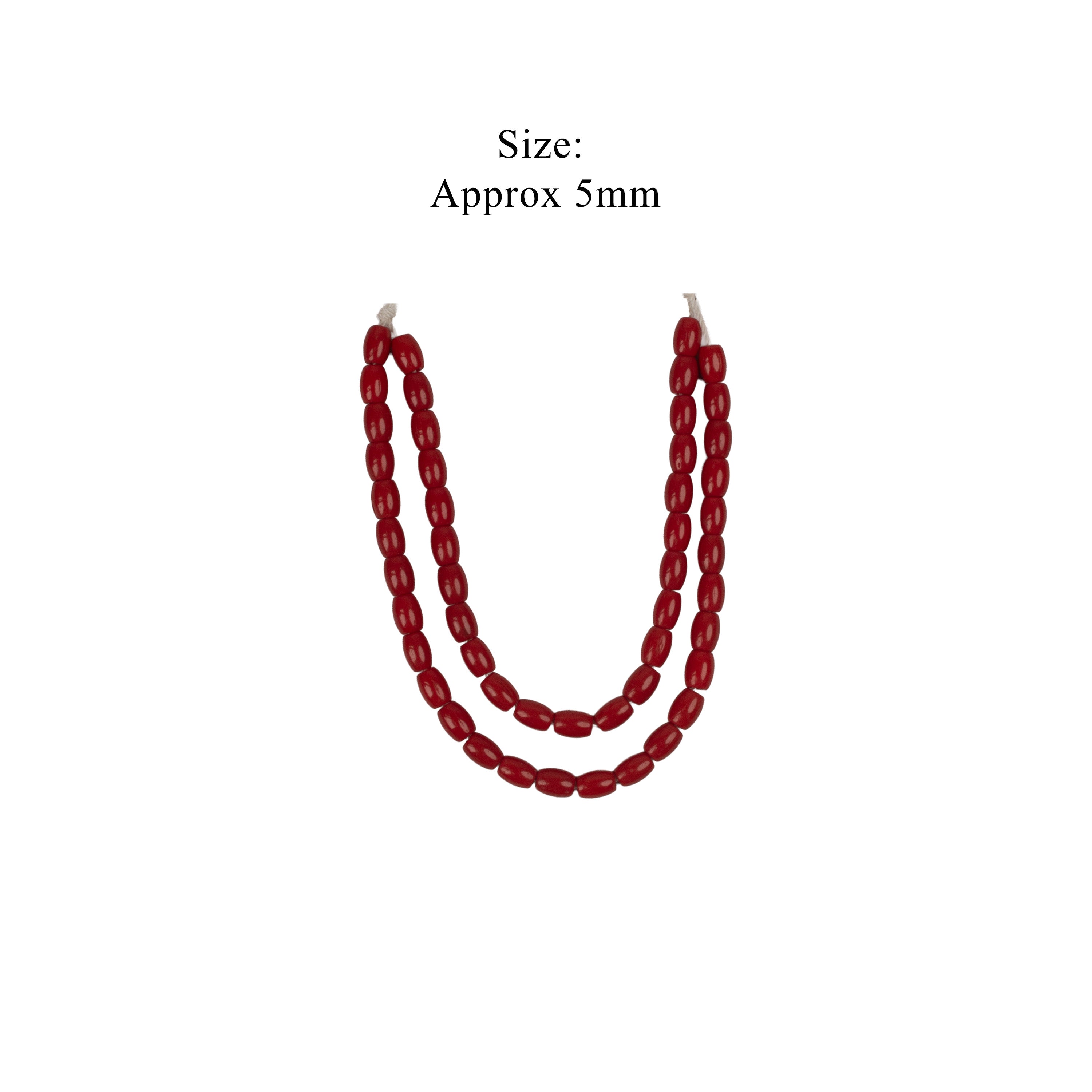 Glass Beads Oval Ruby Red Approx 5.80mm 1 String