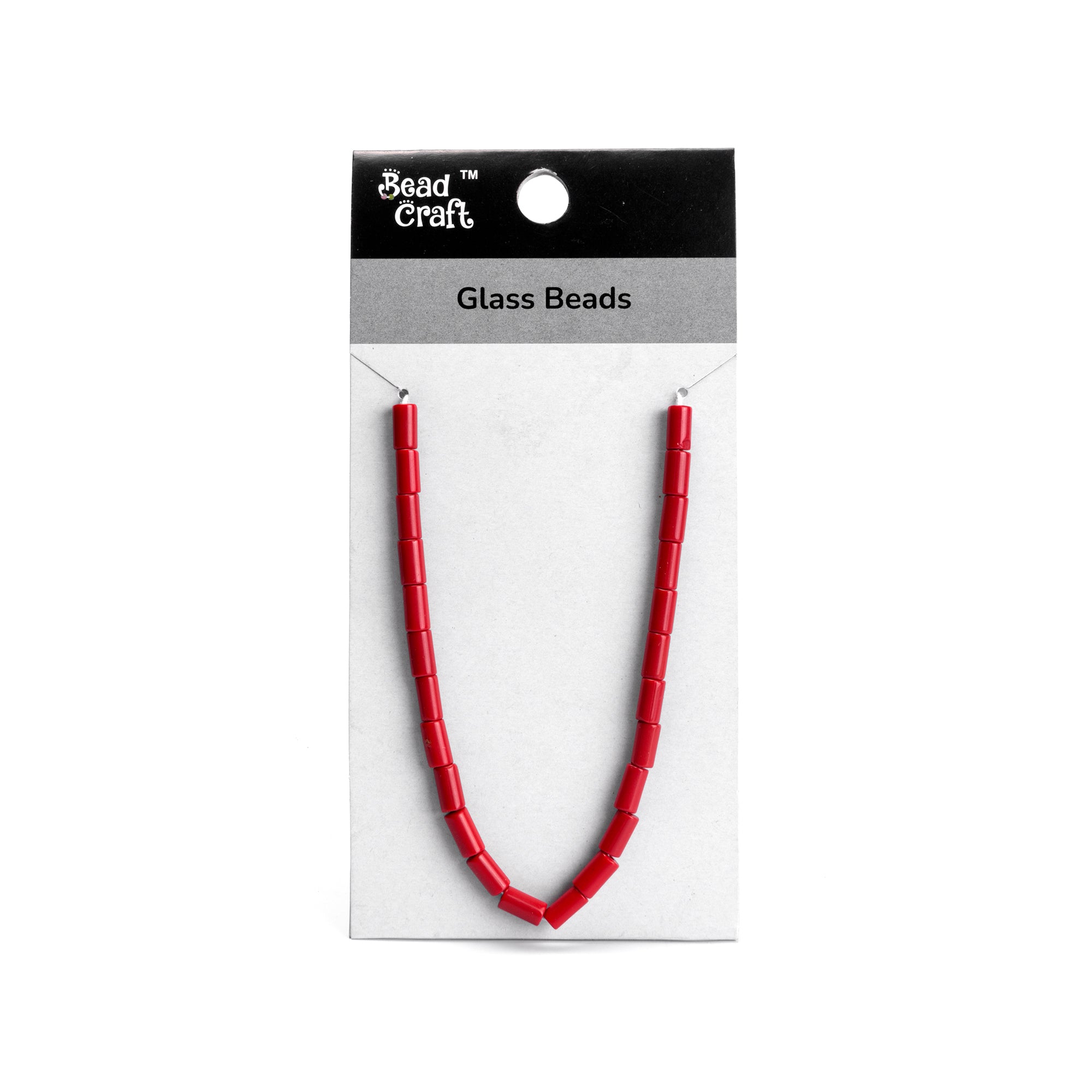 Glass Beads Tube Ruby Red Approx 4.88X9.40Mm 1 String