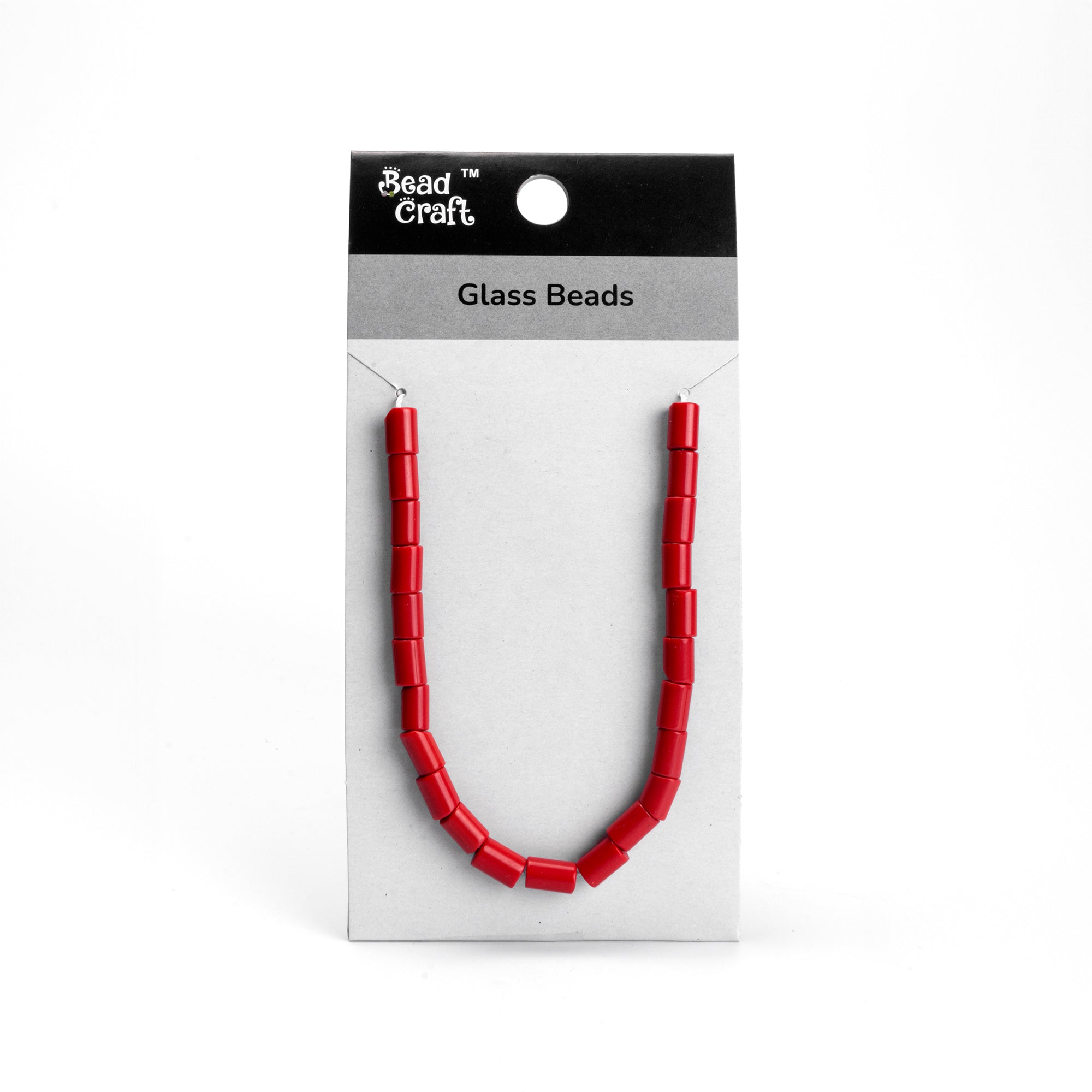 Glass Beads Tube Ruby Red Approx 6.23X9.06mm 1 String