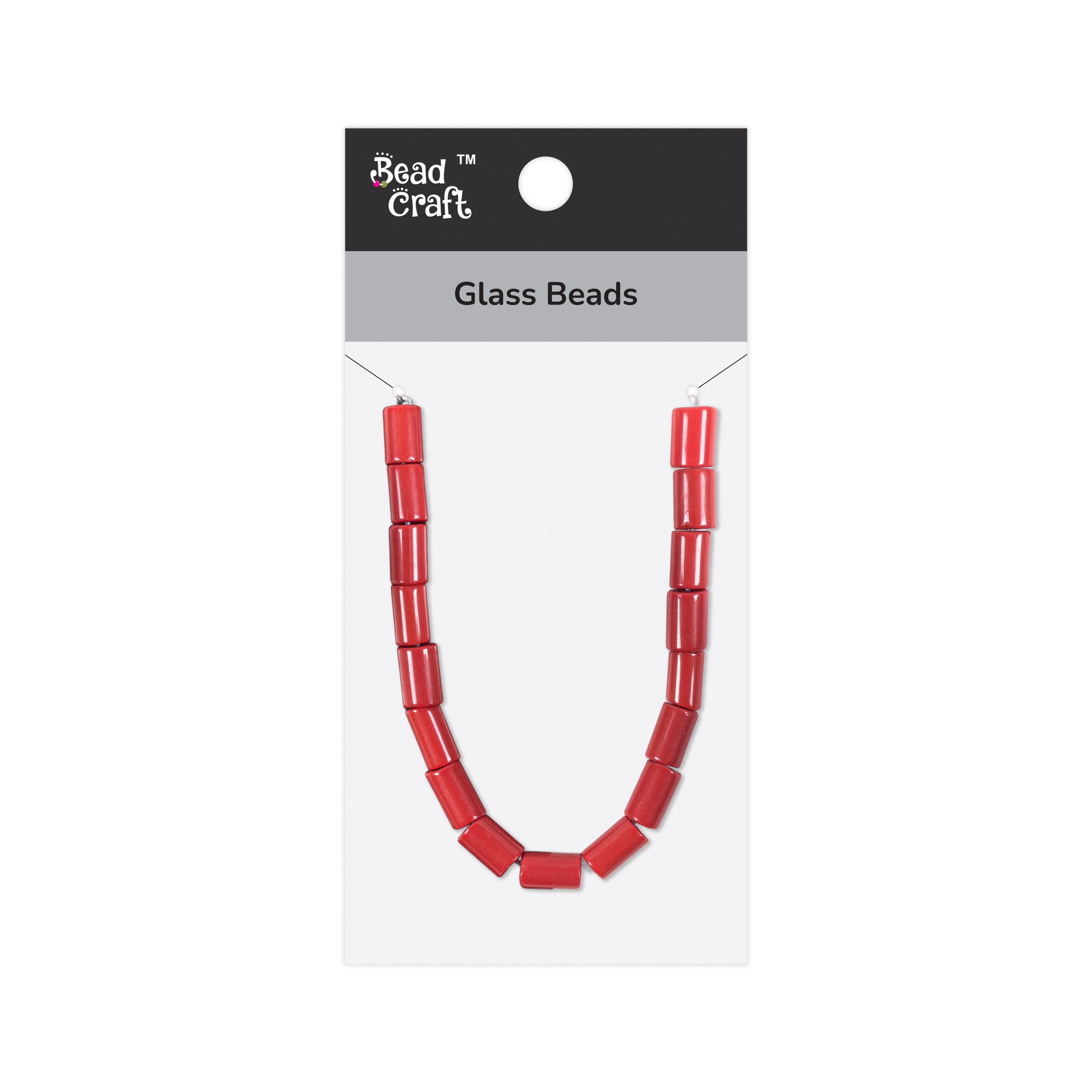 Glass Beads Tube Ruby Red Approx 7.95X12.83mm 1 String
