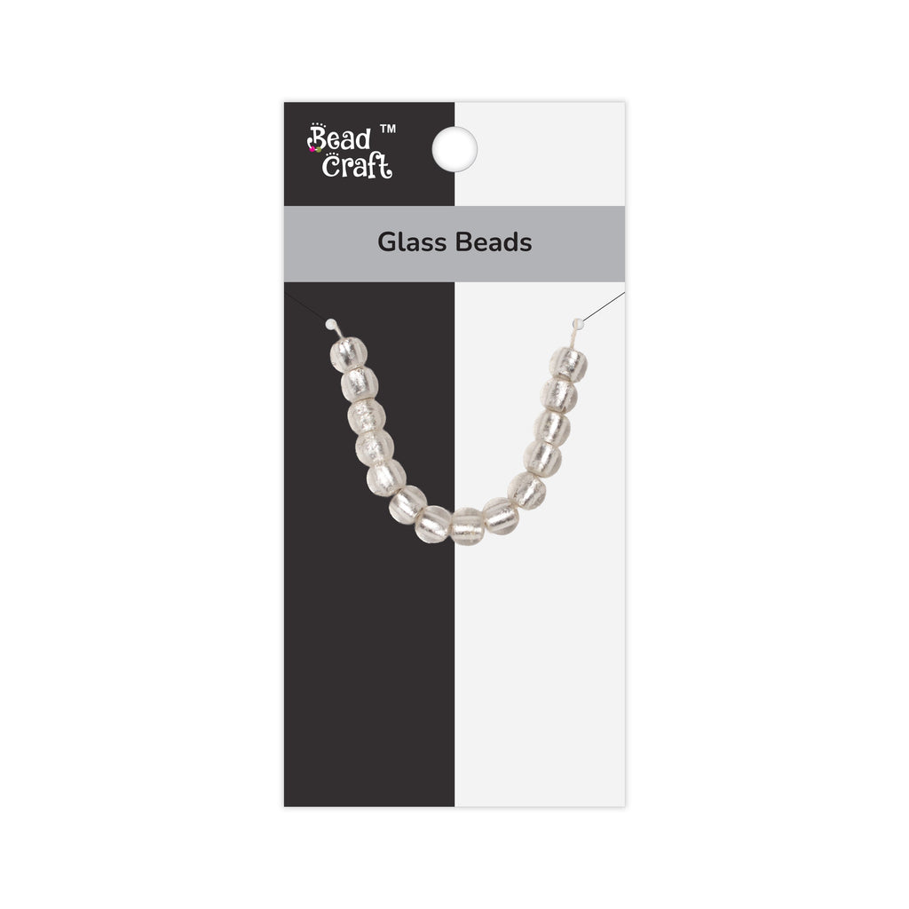 Glass Beads Drum Shape Pearly White Approx 9.53X8.35mm 15gm 1 String