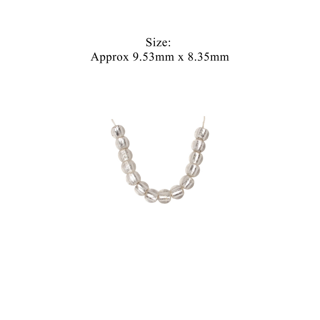 Glass Beads Drum Shape Pearly White Approx 9.53X8.35mm 15gm 1 String