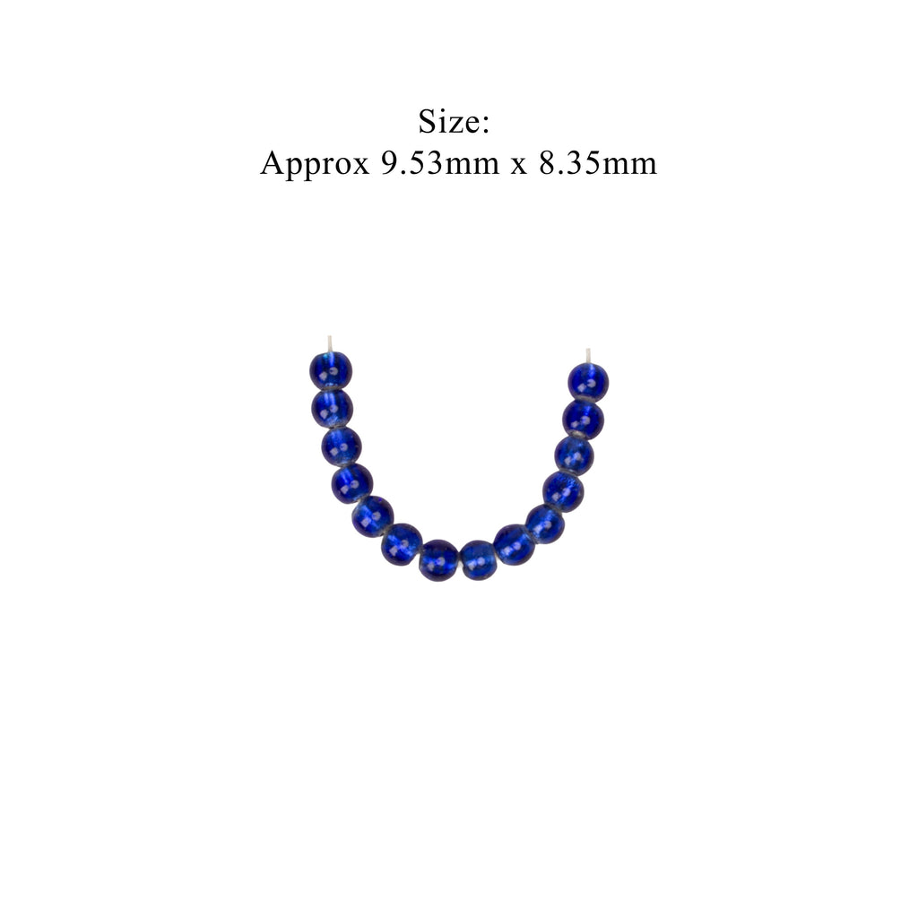 Glass Beads Drum Shape Royal Blue Approx 9.53X8.35mm 15gm 1 String