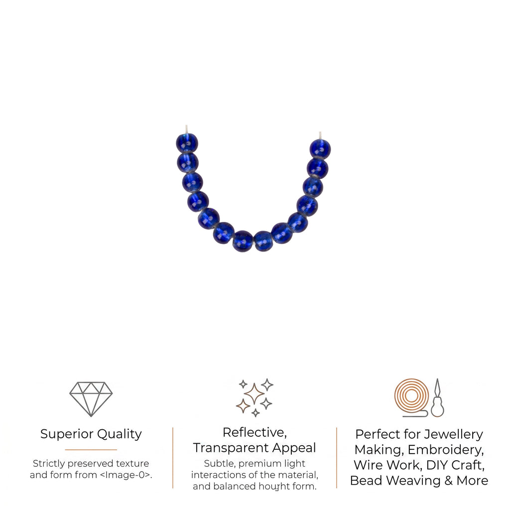 Glass Beads Drum Shape Royal Blue Approx 9.53X8.35mm 15gm 1 String