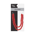 Glass Beads Round Shape Ruby Red Approx 6.13X7.48mm 30gm 1 String