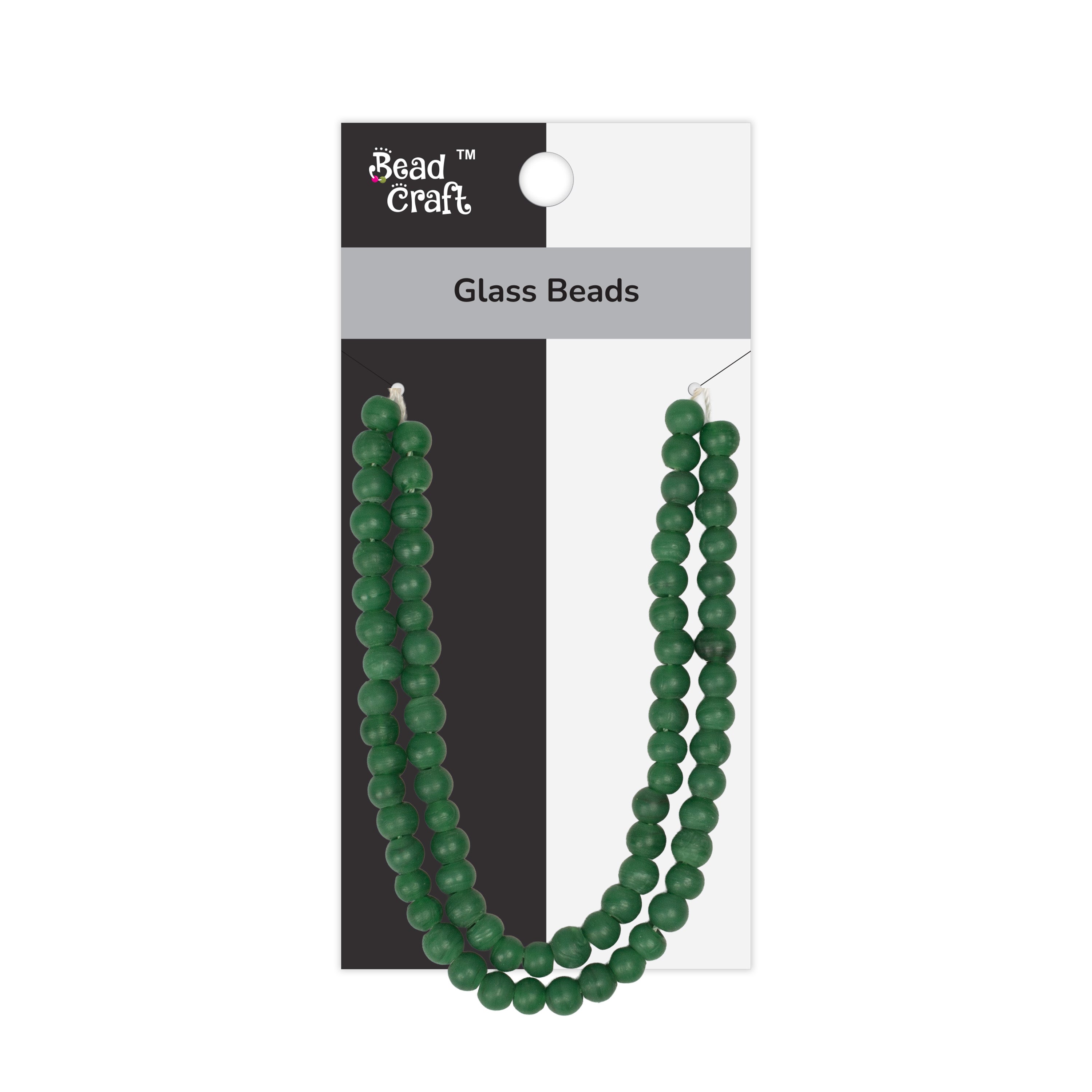 Glass Beads Round Shape Jade Green Approx 6.13X7.48mm 30gm 1 String