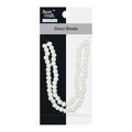 Glass Beads Round Shape White Approx 6.13X7.48Mm 30Gm 1 String