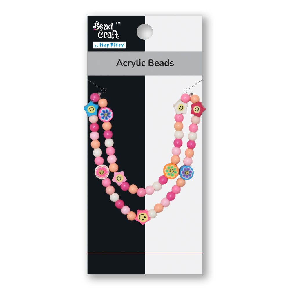 Acrylic And Fimo Beads Peppy Rose Assorted