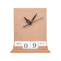 MDF Table Clock with Calendar L 8.2 X W7.1inch 1pc