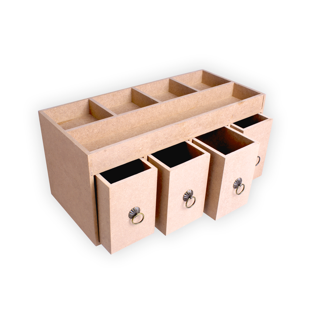 MDF Table Organizer With Drawers Approx L33 X W15.2 X D15.2cm 5.5mm Thick 1pc