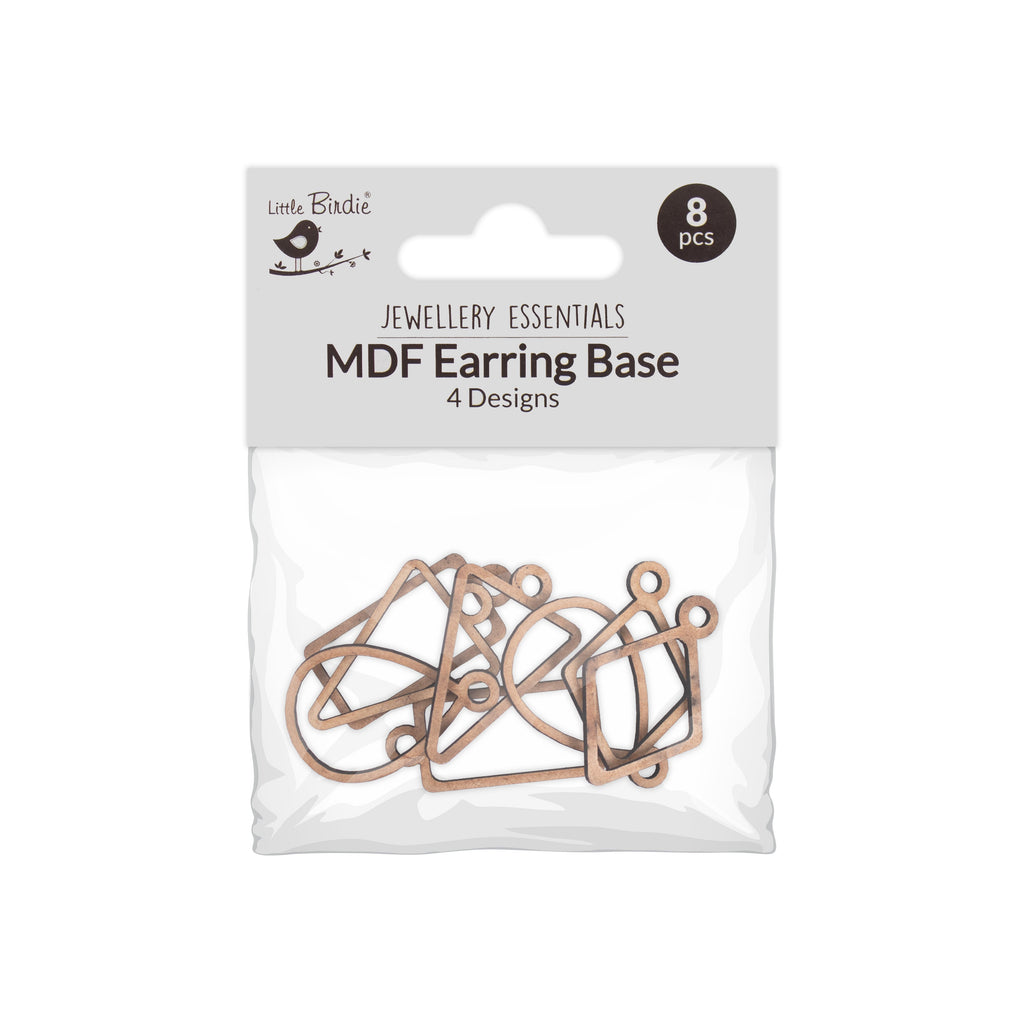 MDF Earring Base 4 Designs Each 2 pc