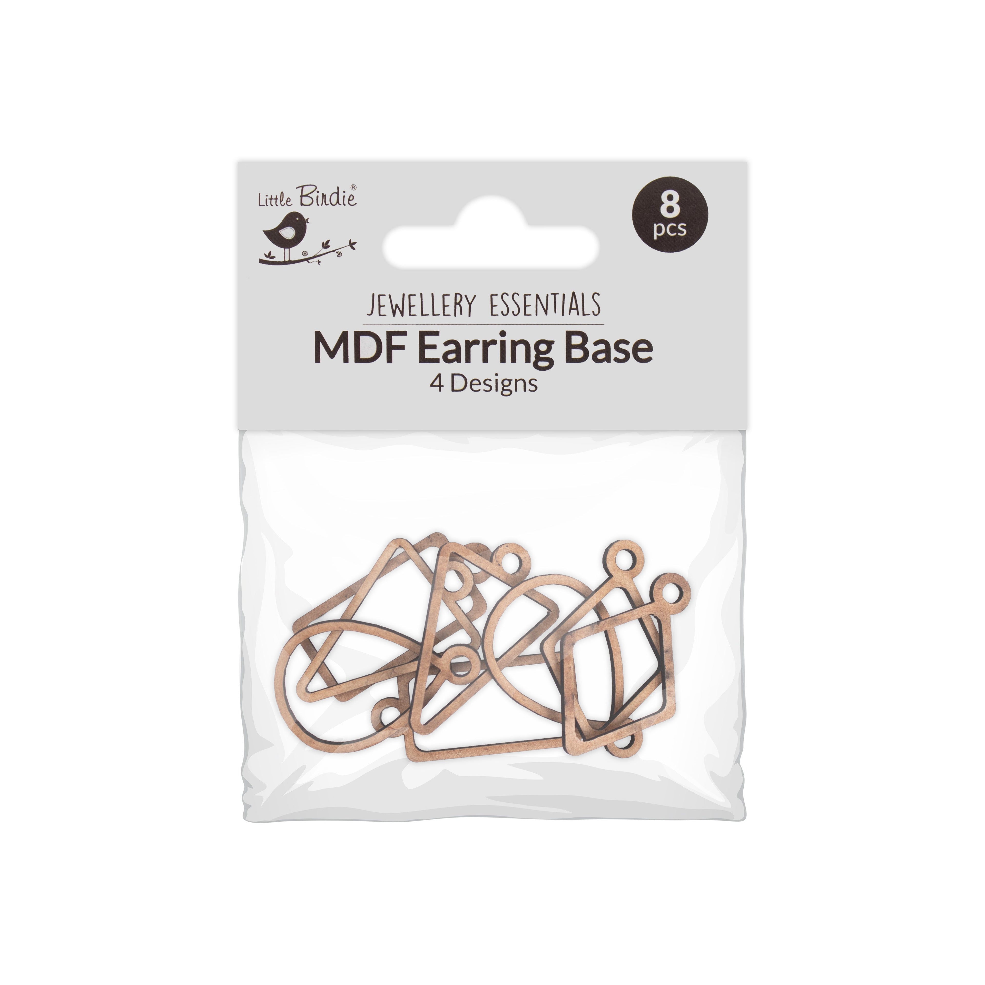 MDF Earring Base 4 Designs Each 2 pc