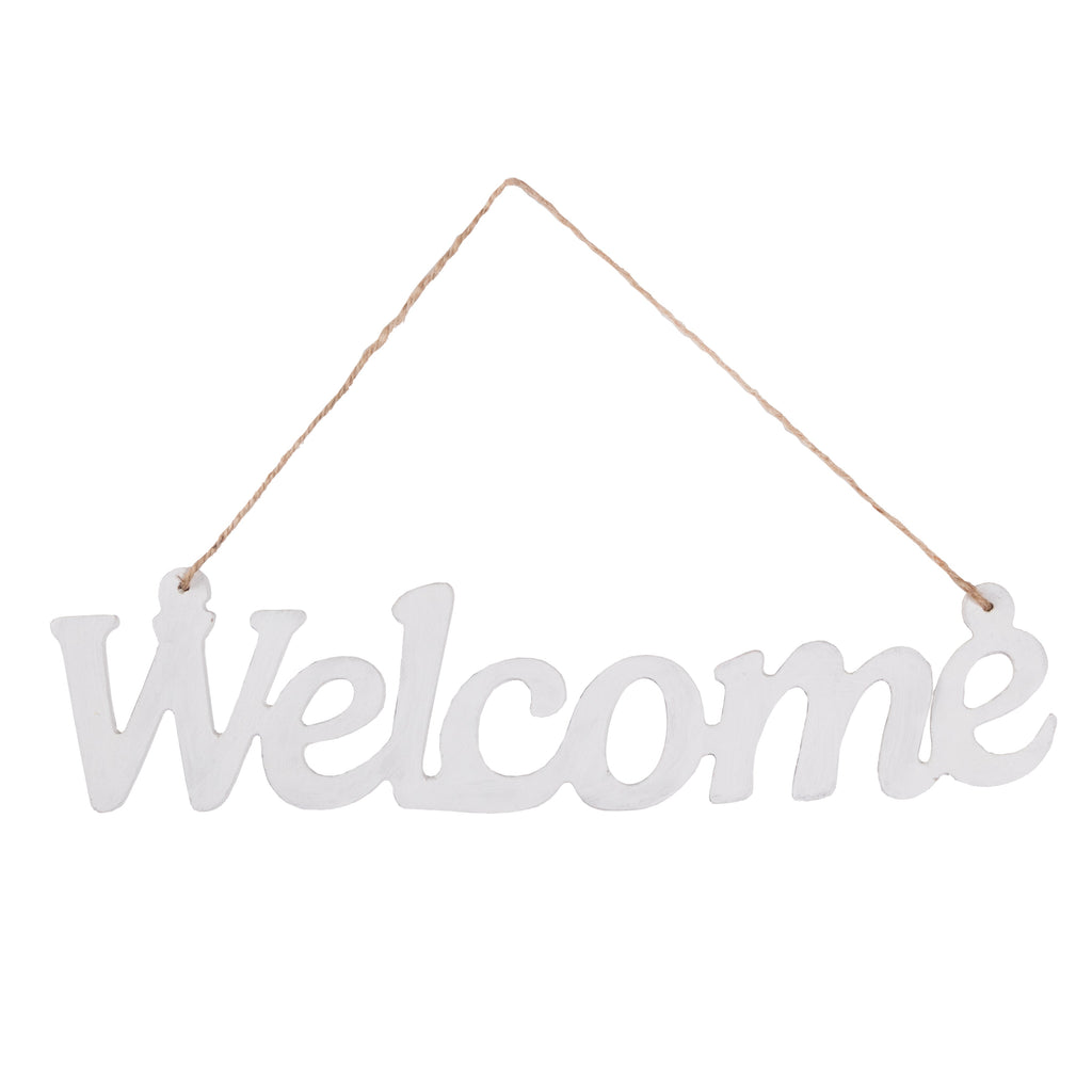 Wooden Hanging Decor - Welcome 4mm Thickness Approx 7.2 x 30.5cm 1pc