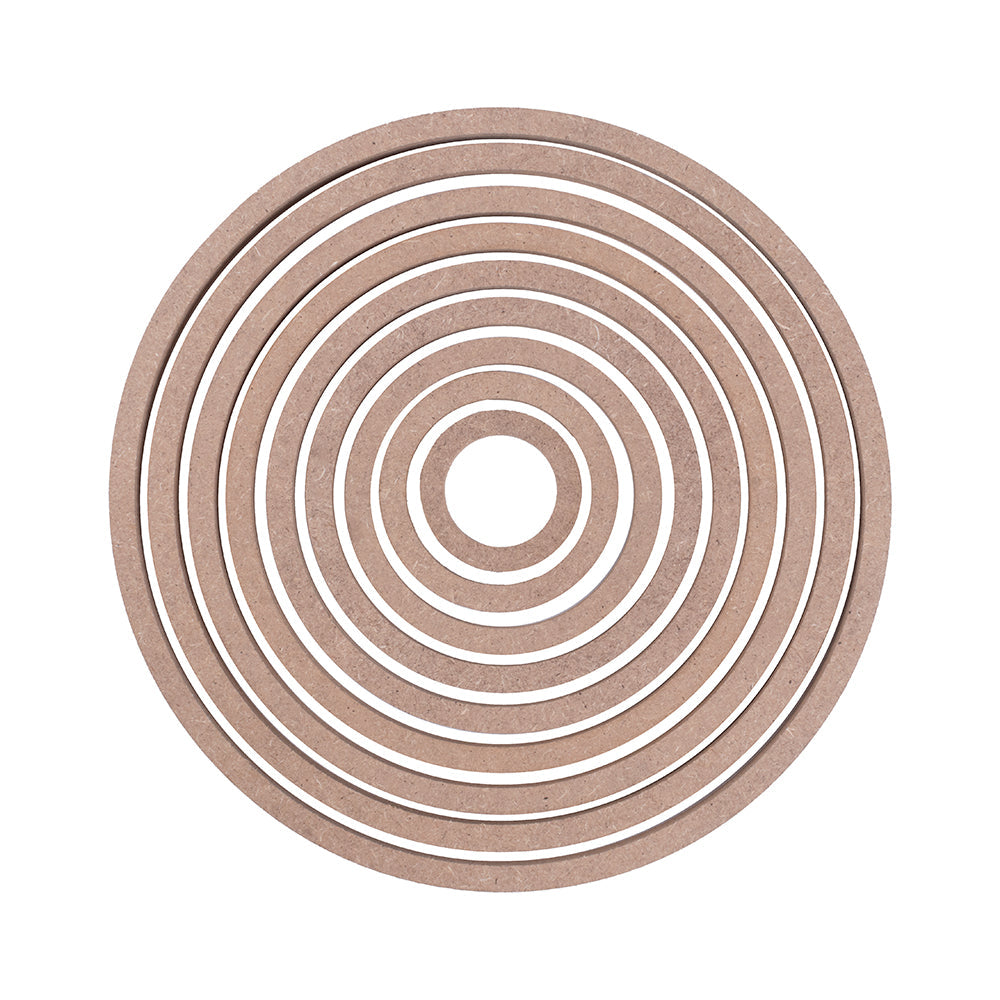 MDF Hoops Assorted 5.5mm Thick 2345678 & 9 Inch 8Pc set