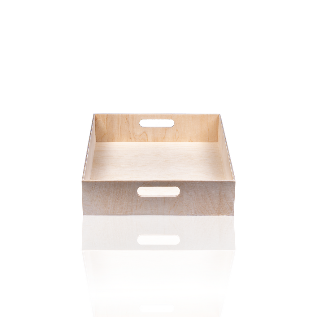 Wooden Gift Tray - Birch Wood, Square, L6in x W6in x H1.75in, 1 pc