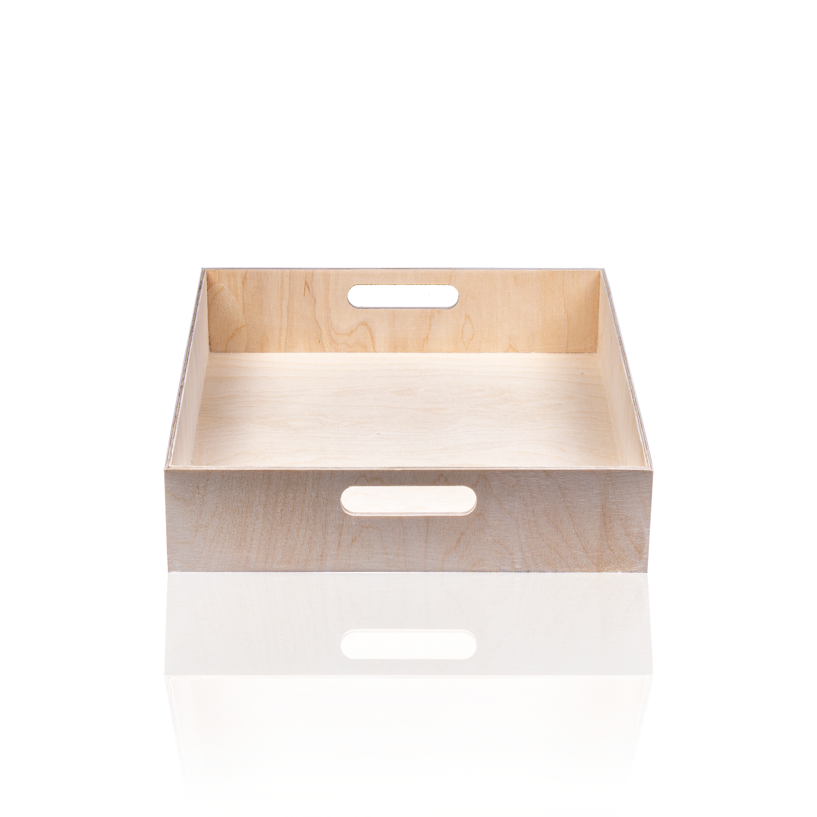 Wooden Gift Tray - Birch Wood, Square, L8in x W8in x H2in, 1 pc