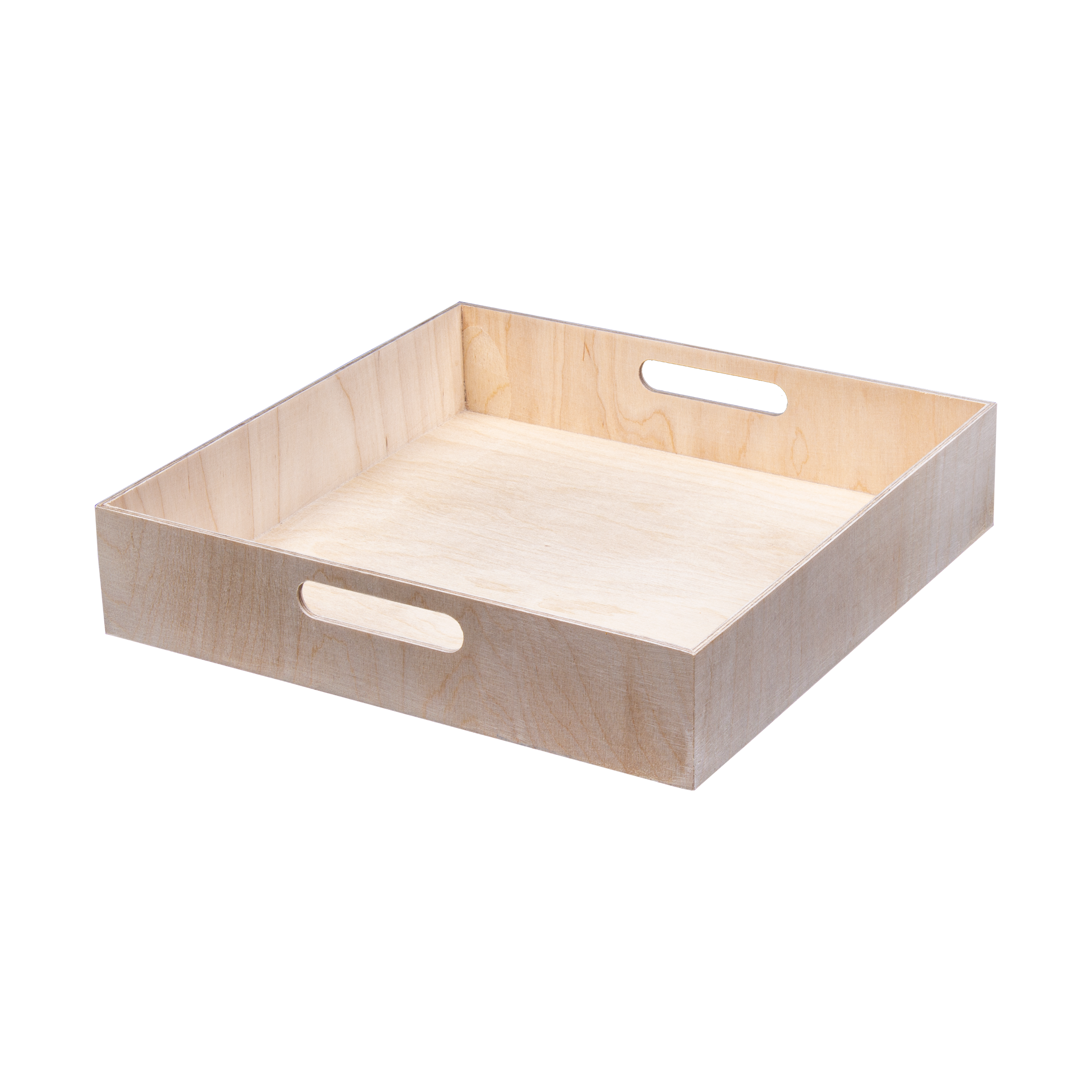 Wooden Gift Tray - Birch Wood, Square L12in x W12in x H2.25in, 1 pc