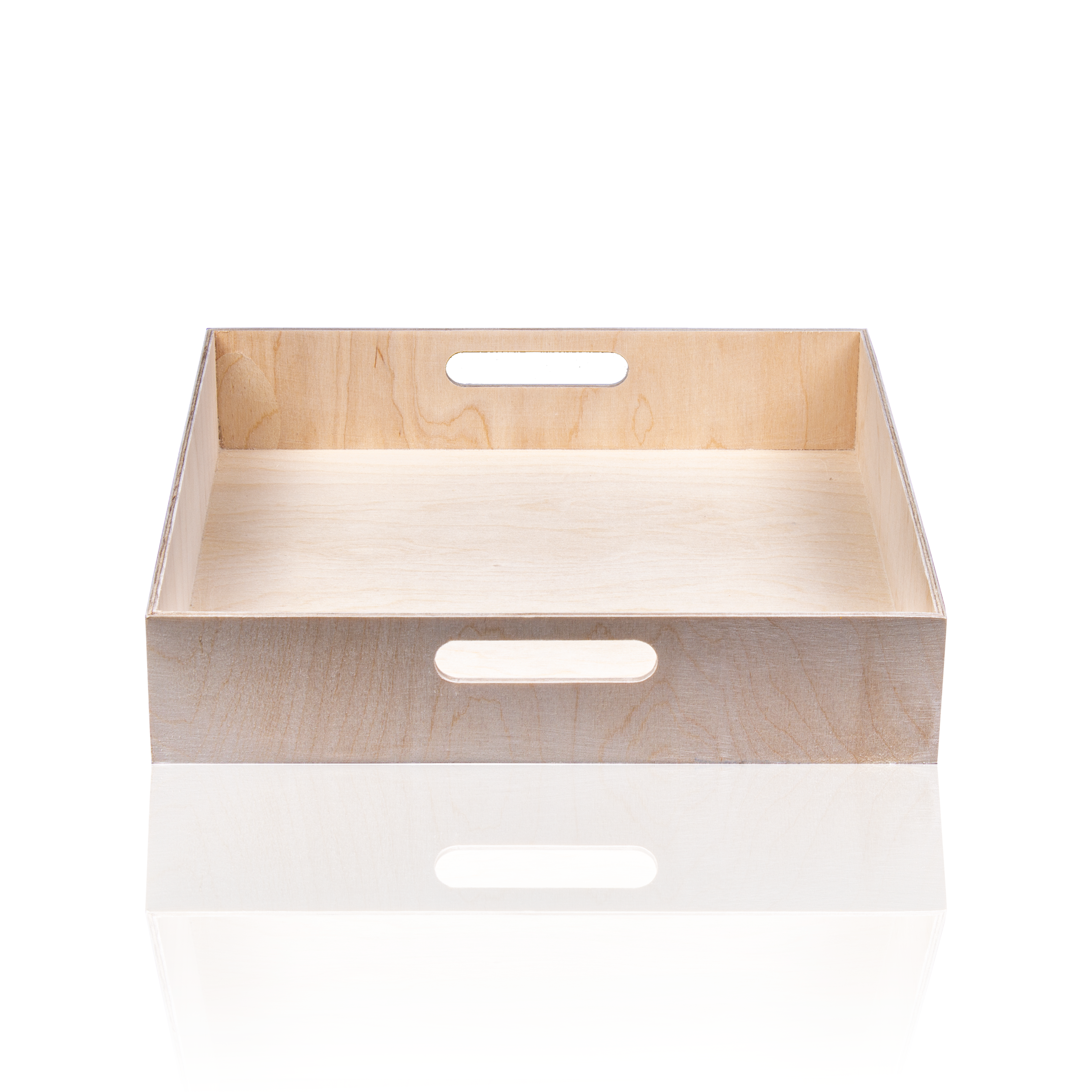 Wooden Gift Tray - Birch Wood, Square L12in x W12in x H2.25in, 1 pc