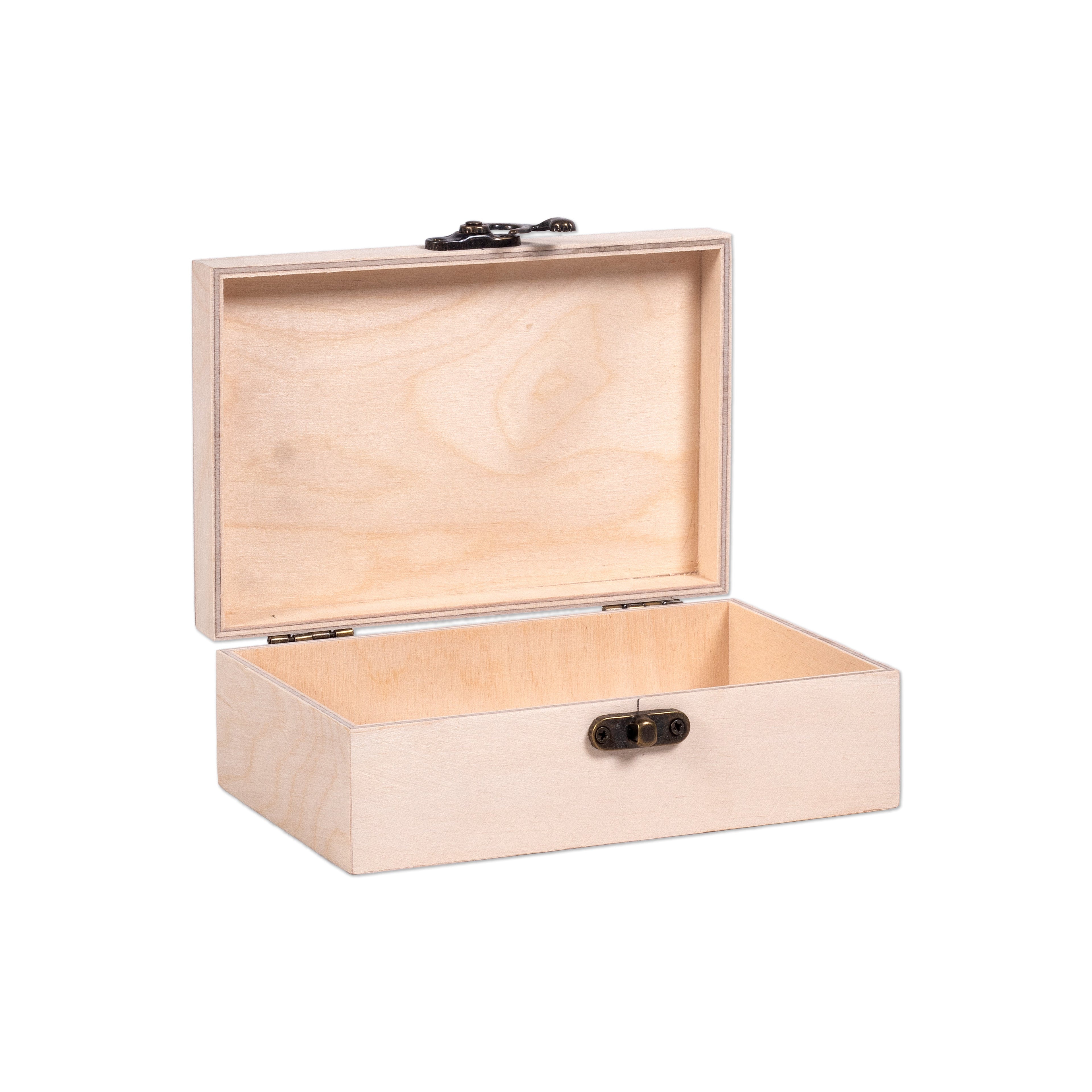 Birch Wood Waterproof Box With Metal Latch L6 X W4 X H2inch 1pc