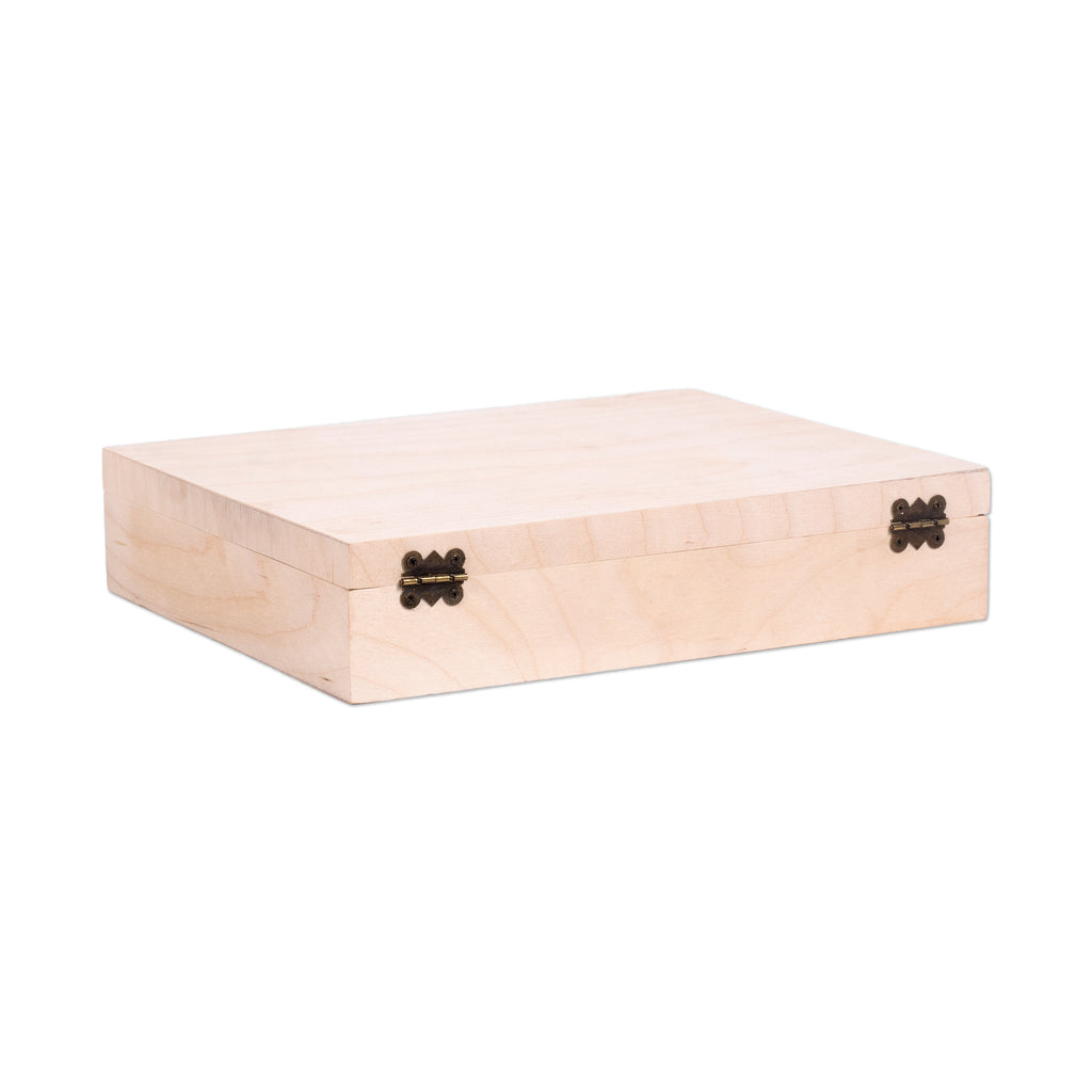 Birch Wood Waterproof Box With Metal Latch L10 X W8 X H2inch 1pc