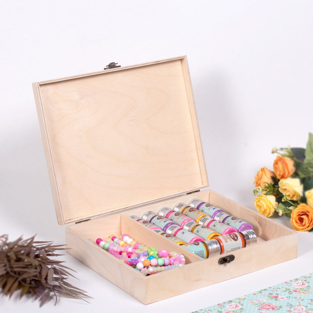 Birch Wood Waterproof Box With Metal Latch L10 X W8 X H2inch 1pc