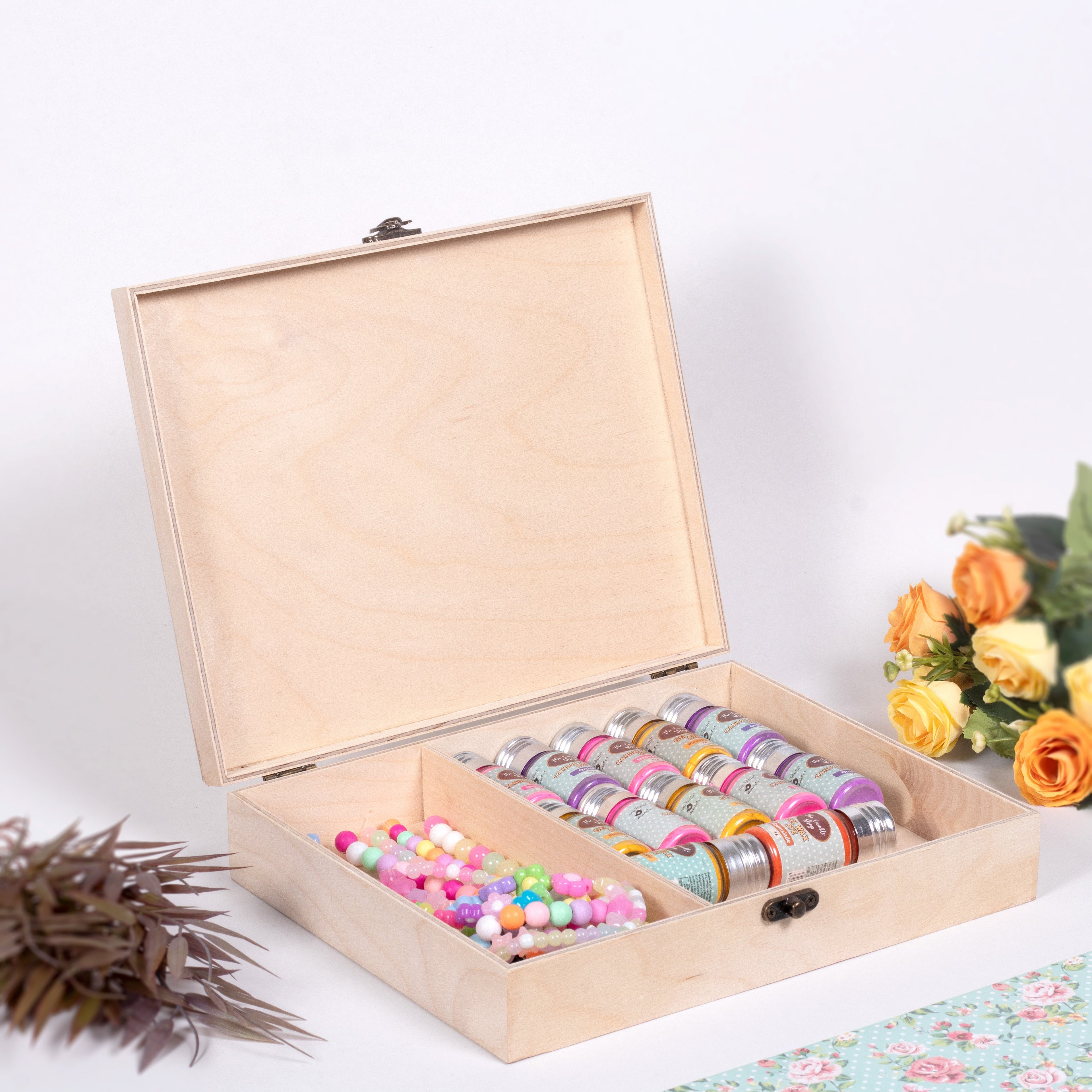 Birch Wood Waterproof Box With Metal Latch L10 X W8 X H2inch 1pc