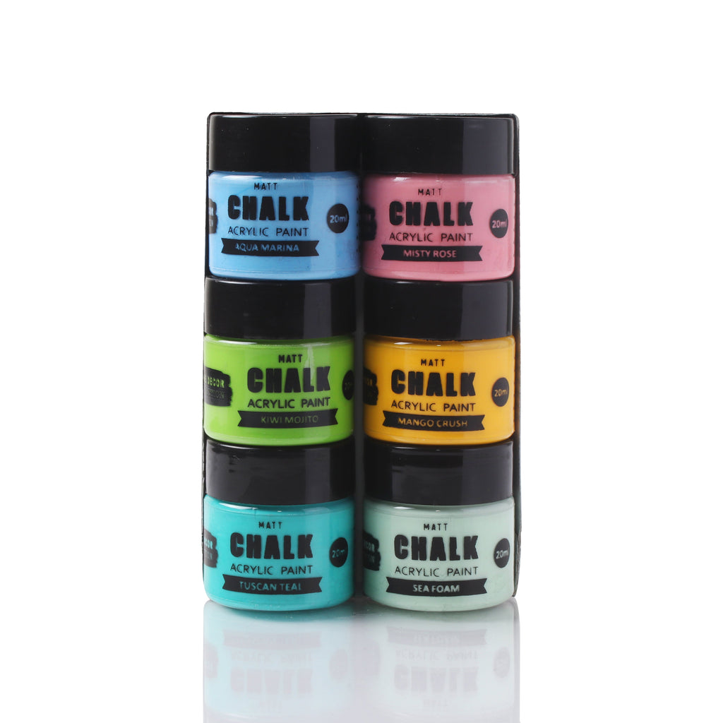Home Decor Chalk Paint Colour Fusion 6Pcs X 20ml 1 Kit