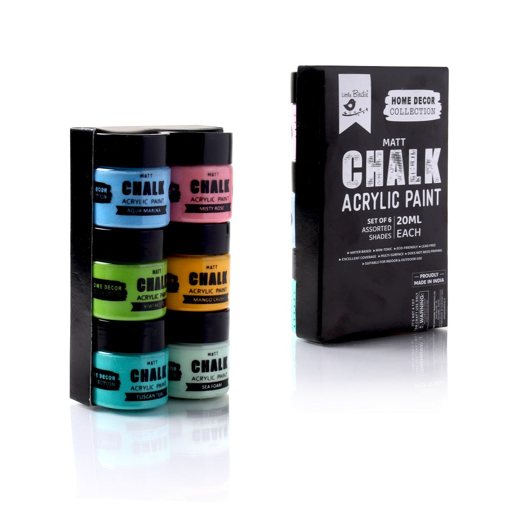 Home Decor Chalk Paint Colour Fusion 6Pcs X 20ml 1 Kit
