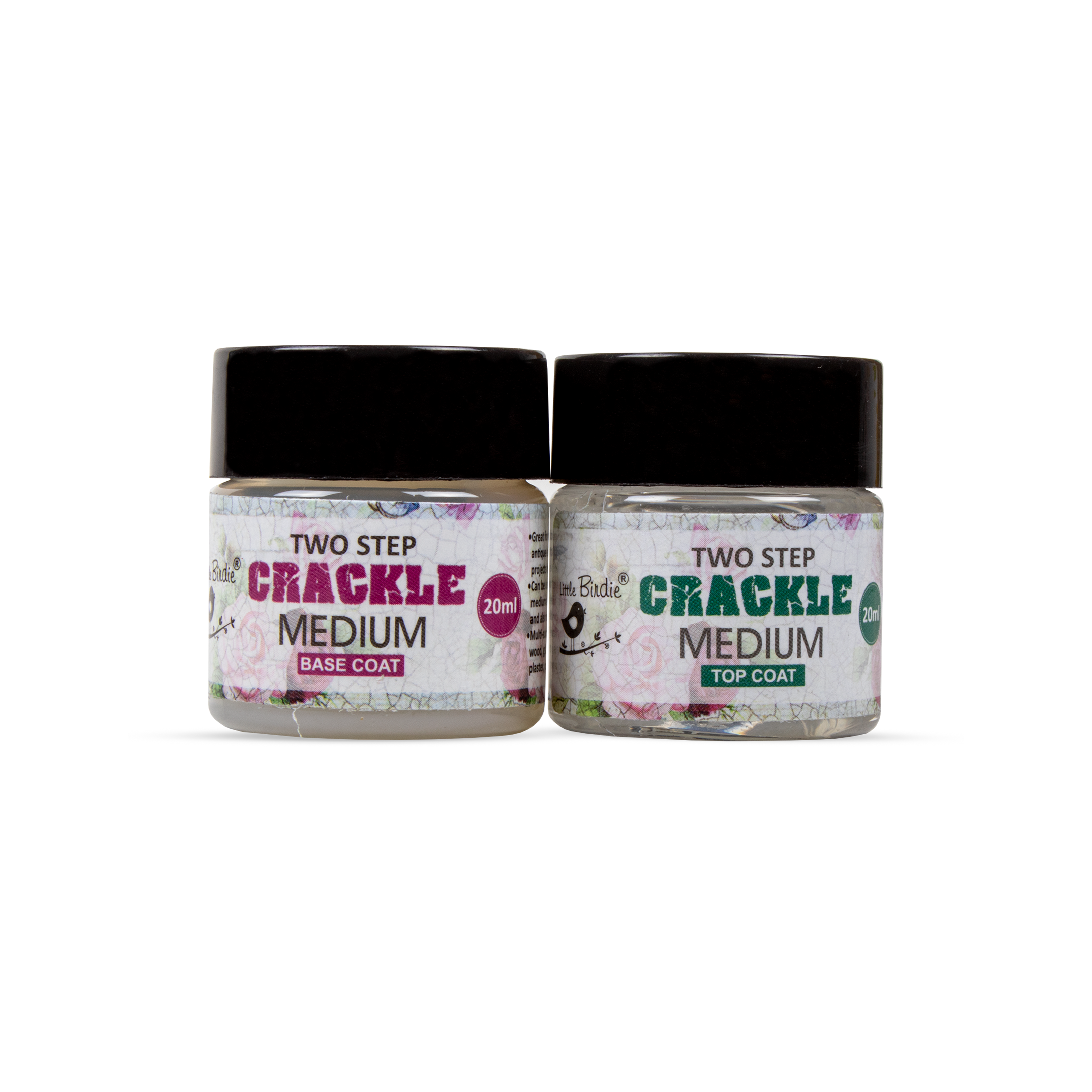 Crackle Medium Top Coat And Base Coat 20ml Each Bottle