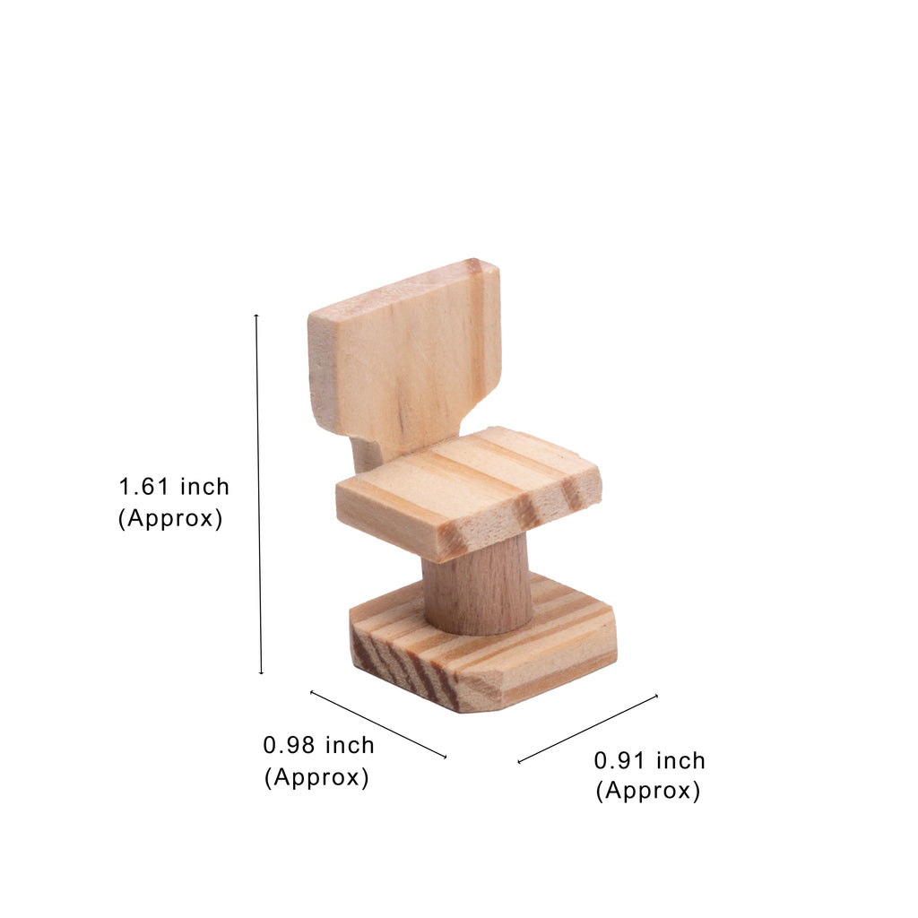 Wooden Miniature Study Table And Chair Approx L2.95inch x W1.77inch x H2.36inch & L0.98 x W0.91 x H1.61inch 1pc