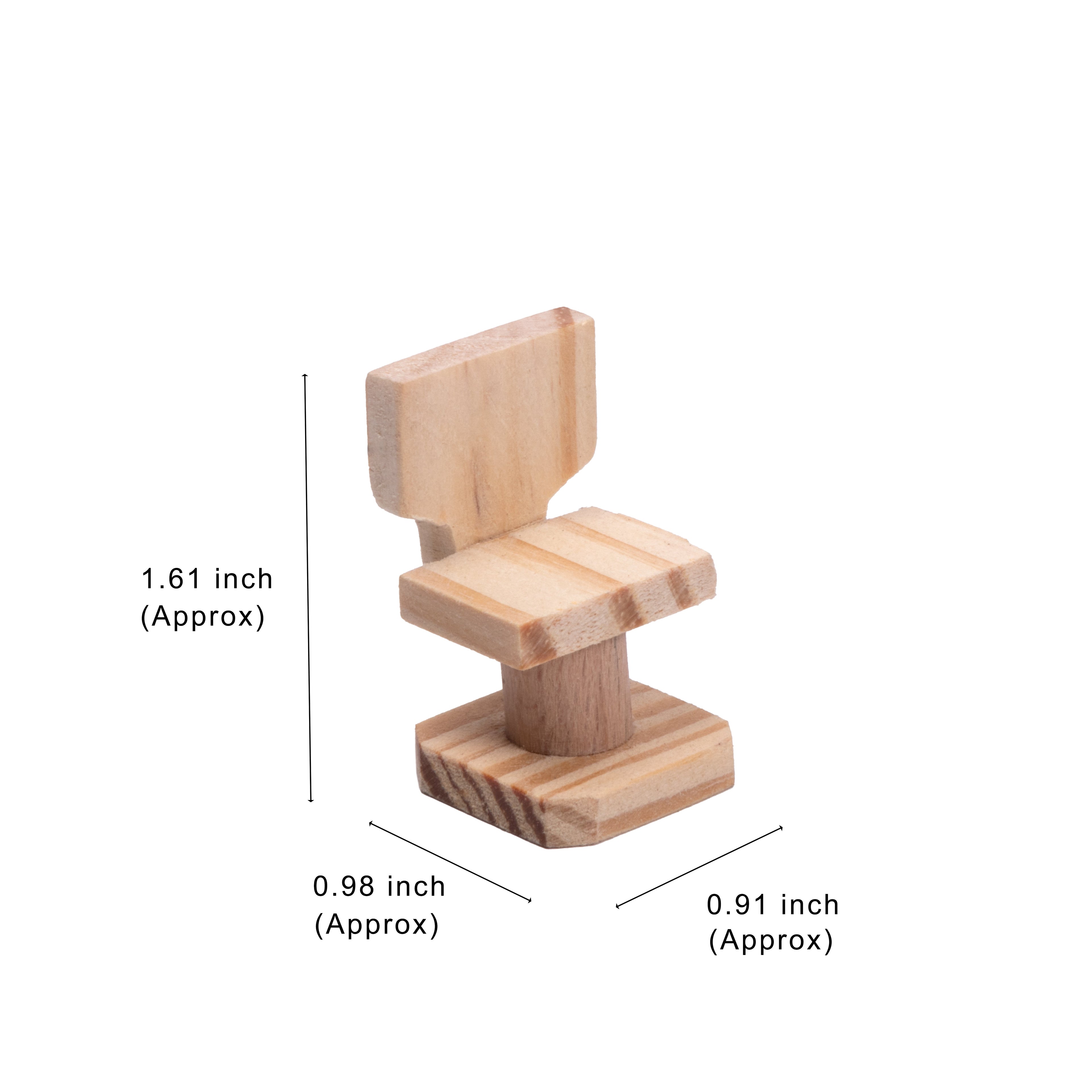 Wooden Miniature Study Table And Chair Approx L2.95inch x W1.77inch x H2.36inch & L0.98 x W0.91 x H1.61inch 1pc