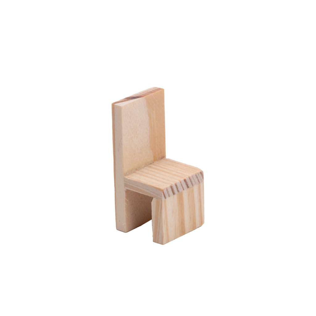 Wooden Miniature Octagonal Table With 4 Chair Approx L3.7inchx W2inch x H1.41inch & L0.98inch x W1.06inch x H2inch 1pc