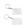 Paintable Pre-printed Keychain Unicorn Rainbow 1.5 x2.5inch 2mm Thick 2pc