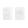 Paintable Pre-printed Fridge Magnet Floral Cup 3 x2.25inch 1mm Thick 2pc