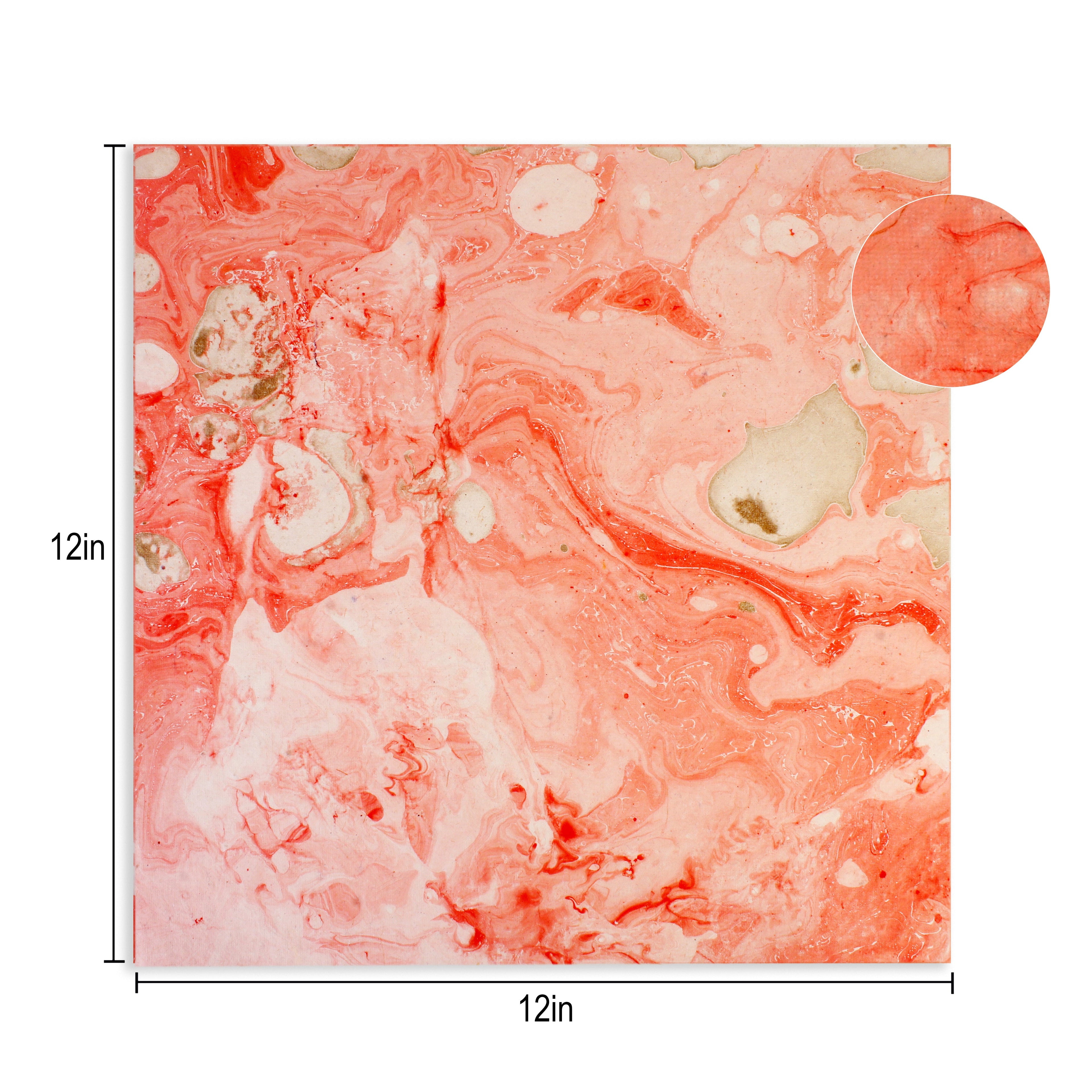 Marbled Paper Shimmer Coral 12X12 Inch 200Gsm 1Sheet Lb
