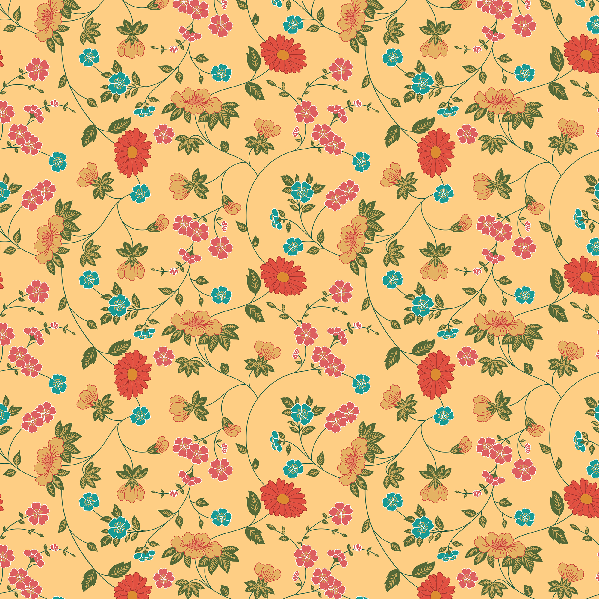 Printed Art Board 300gsm 27.5X19.5inch Ditsy Daisies 1Sheet