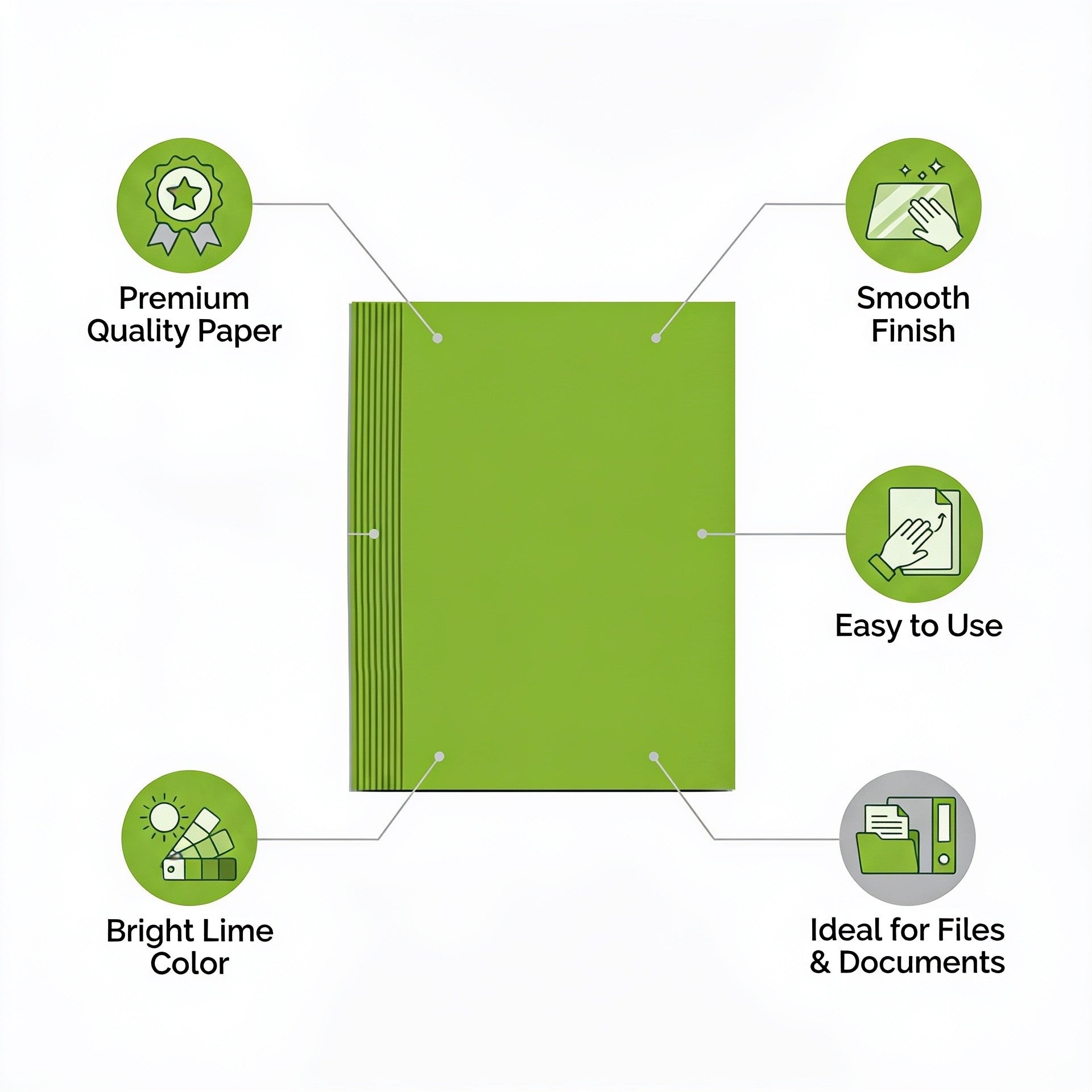 Punch Paper Lime A4 80Gsm 10Sheets