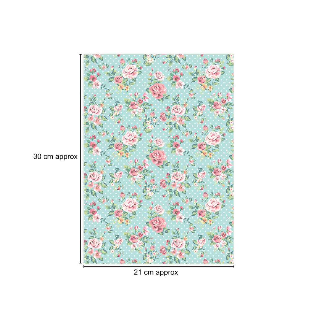 Printed Art Board 300gsm A4 Ditsy Roses 1Sheet