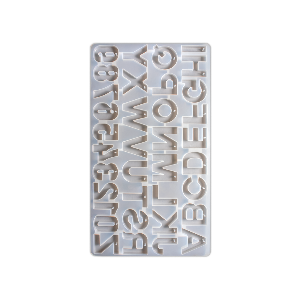 Silicone Mould Alphabet And Numbers L14 X W7.5inch Approx 1pc