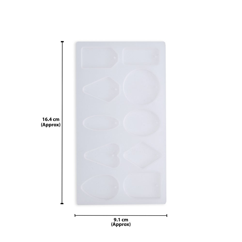 Silicone Mould Assorted 10 cavity Pendant Geometric Shapes 1pc