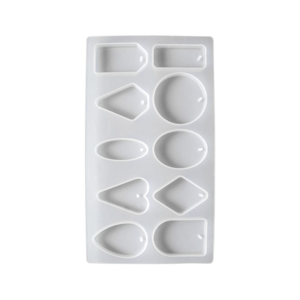 Silicone Mould Assorted 10 cavity Pendant Geometric Shapes 1pc