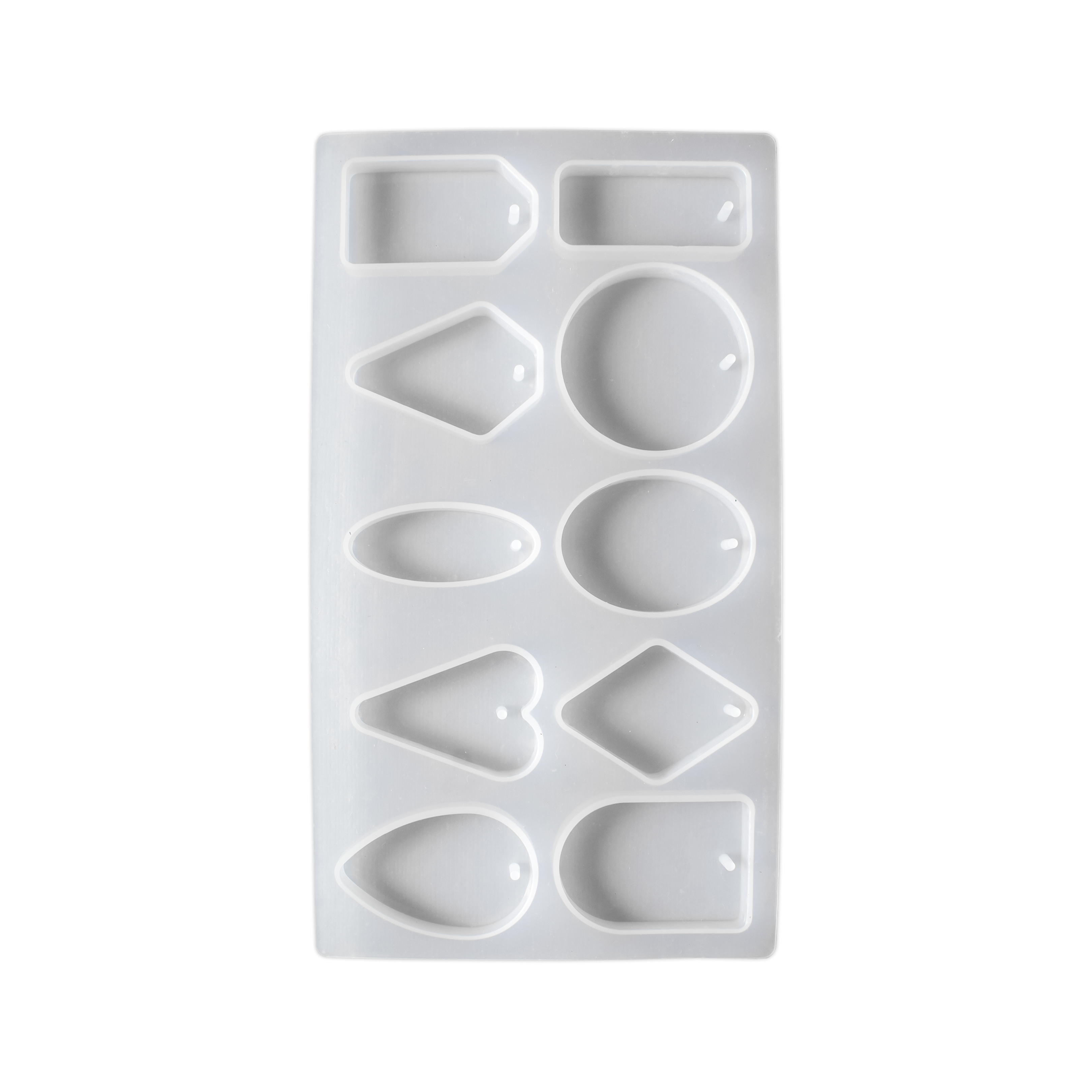 Silicone Mould Assorted 10 cavity Pendant Geometric Shapes 1pc