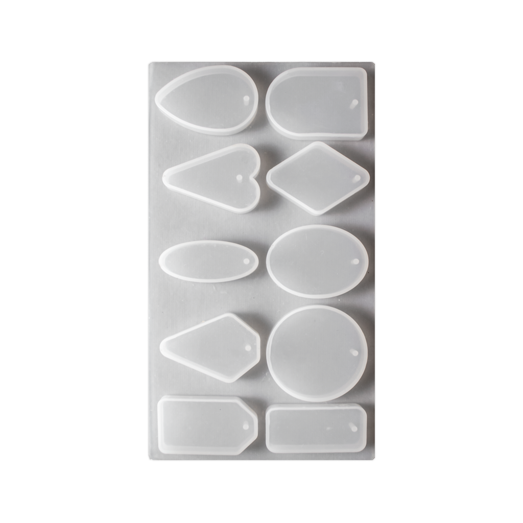 Silicone Mould Assorted 10 cavity Pendant Geometric Shapes 1pc