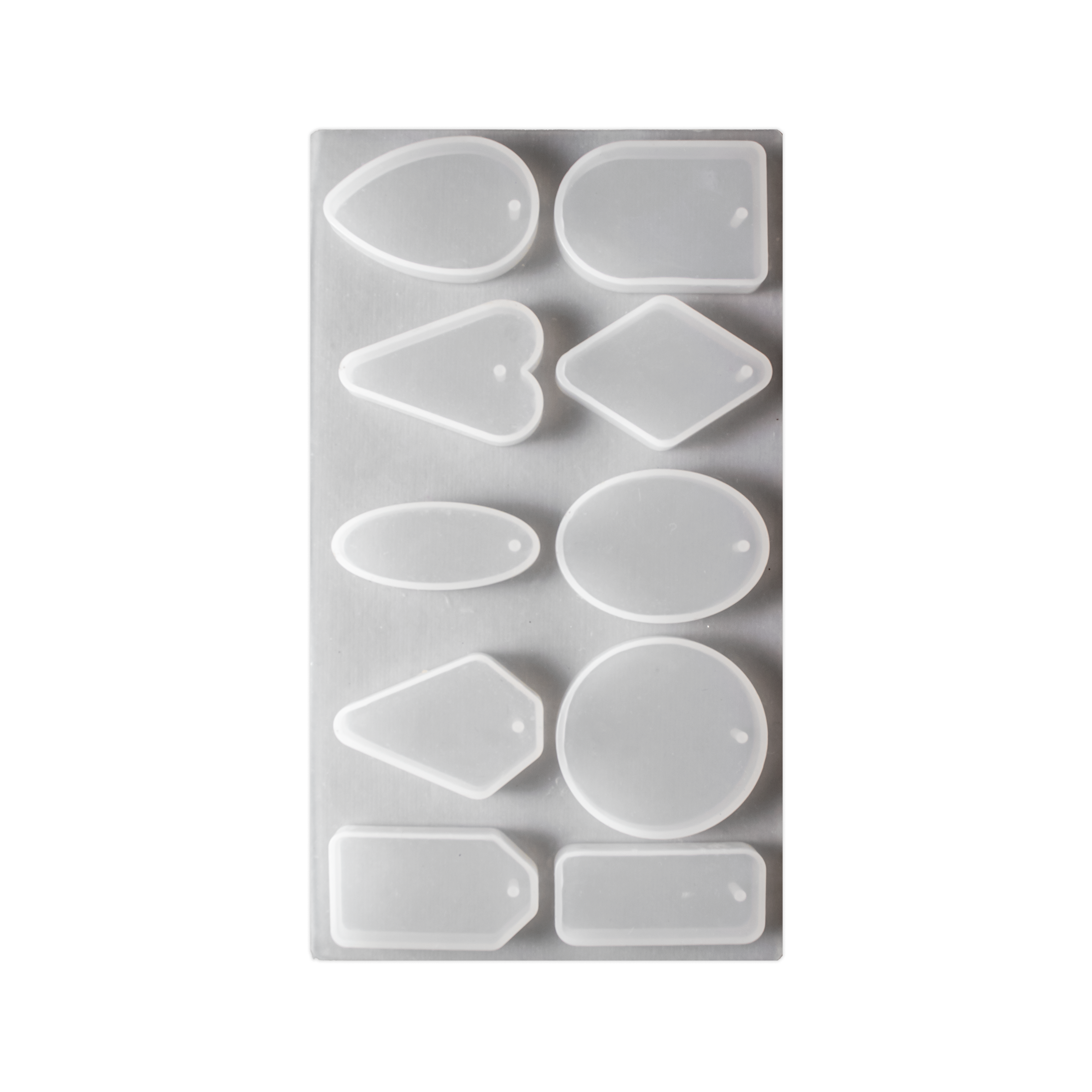 Silicone Mould Assorted 10 cavity Pendant Geometric Shapes 1pc