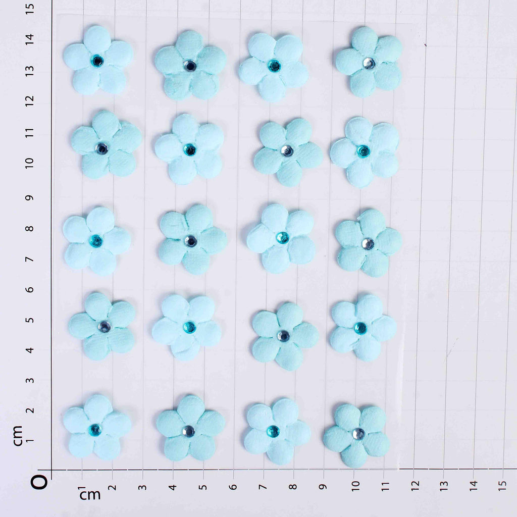 Embossed Jewelled Daisies Blue 20Pc Little Birdie