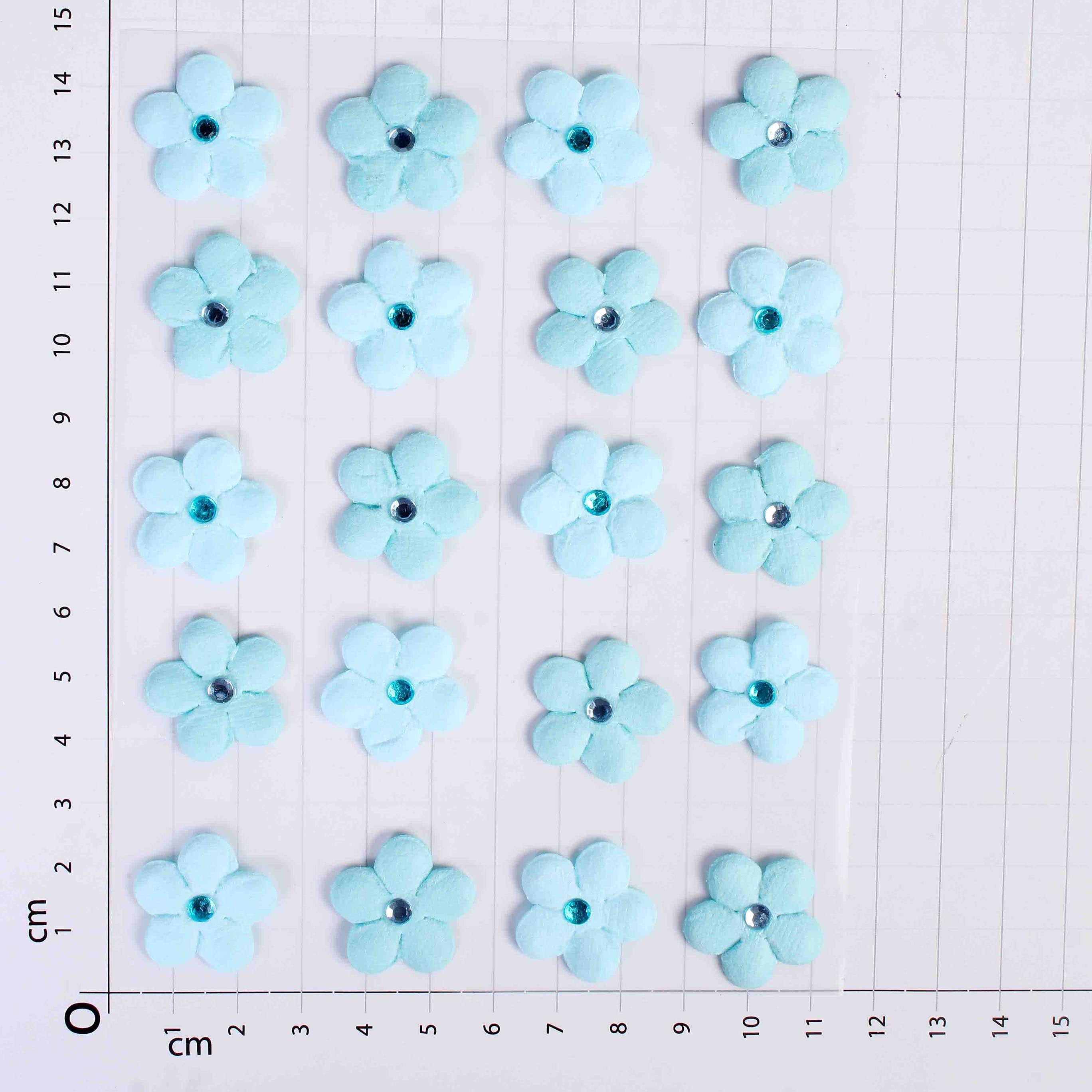 Embossed Jewelled Daisies Blue 20Pc Little Birdie