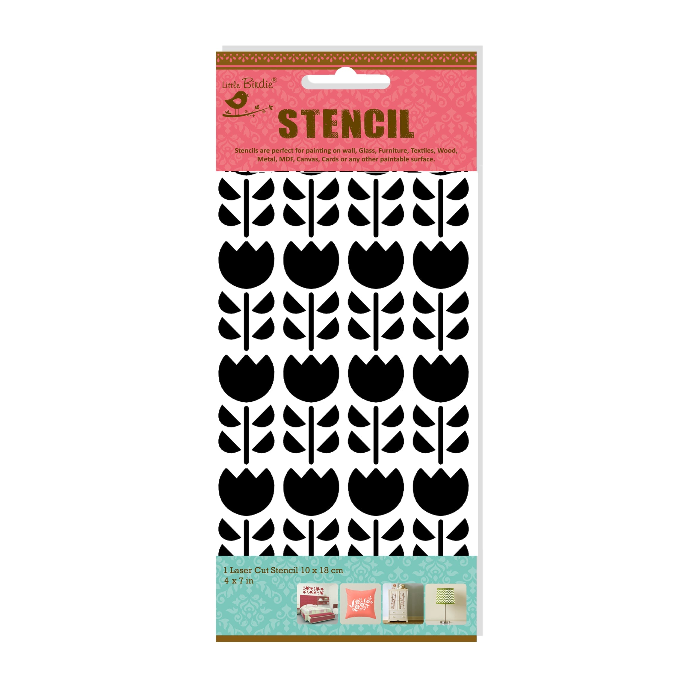 Stencil Tulip Valley 4 X7Inch 1Pc Pbci Lb